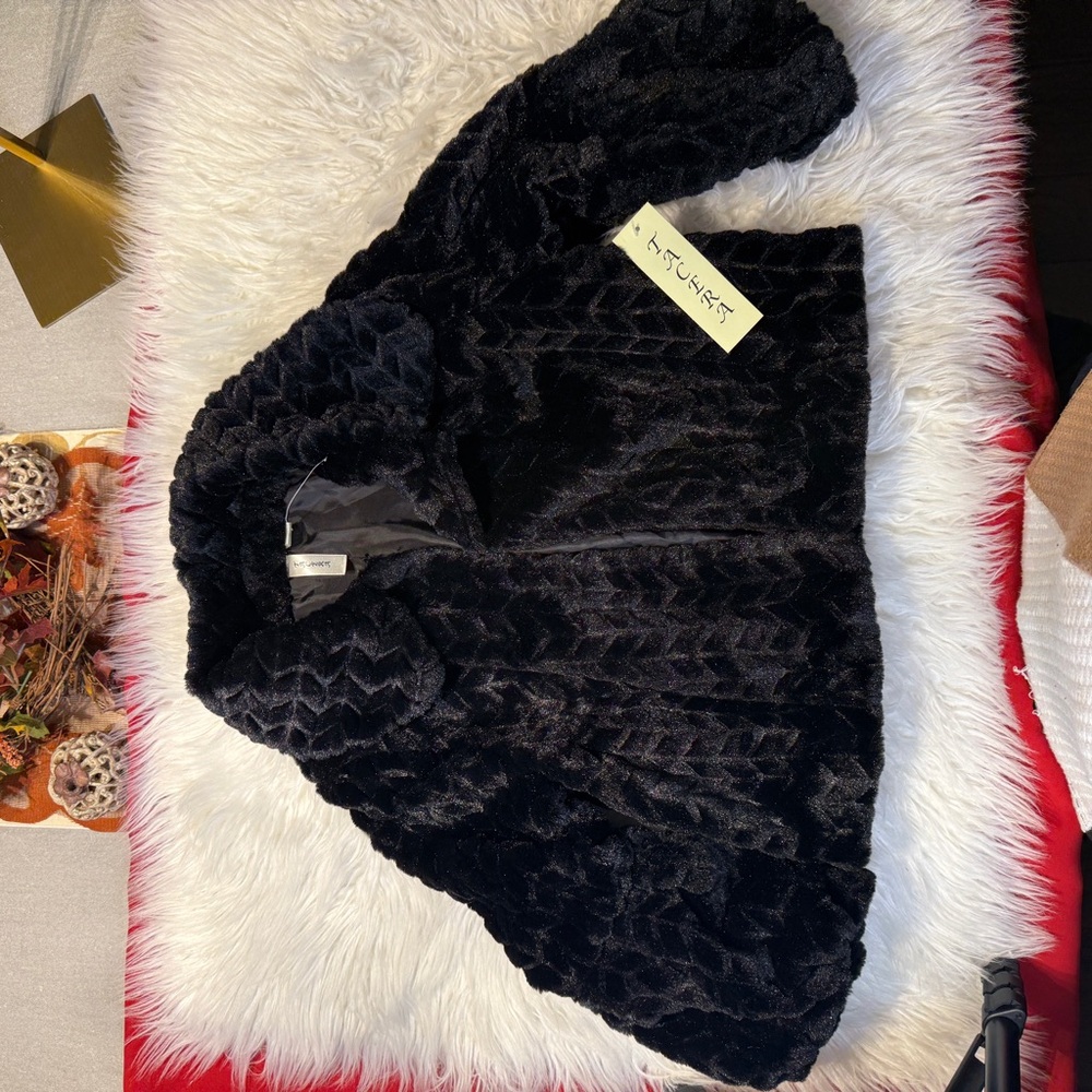 Tacera Dark Textured Teddy Jacket-New - Picture 11 of 12